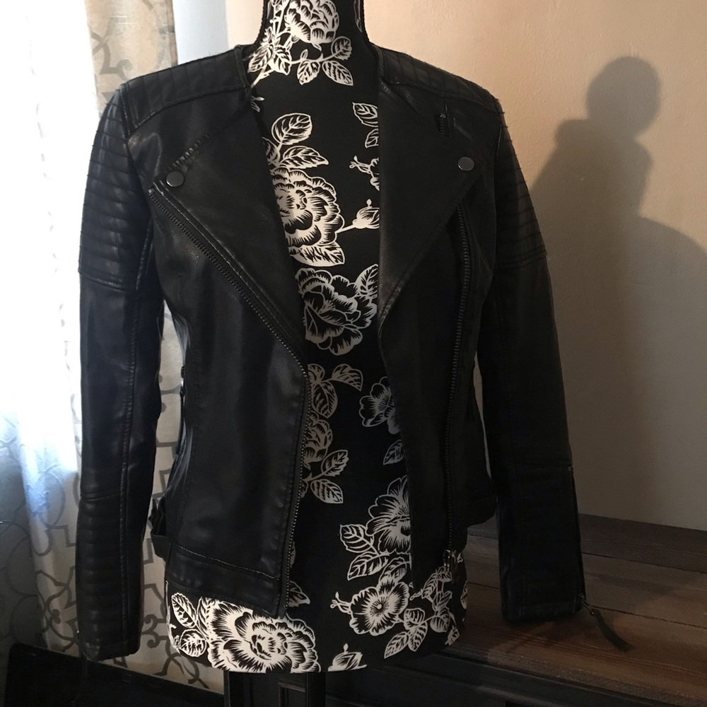 Topshop faux leather biker jacket